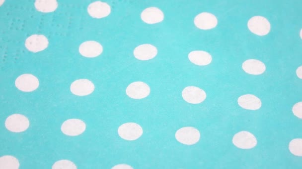 Napkin with polka dots — Stock Video