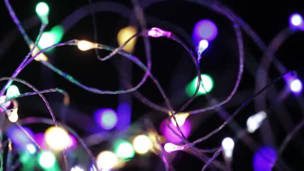 Yeni yıl elektrik çelenk — Stok video
