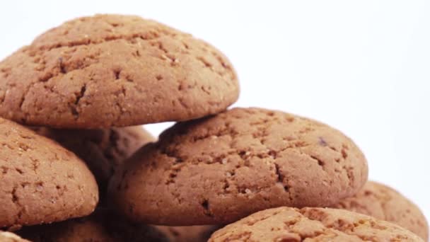 Pilha de biscoitos de aveia — Vídeo de Stock