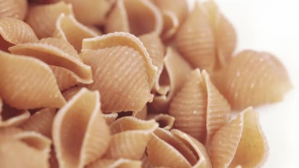 Pasta from polby bulk — Stock Video