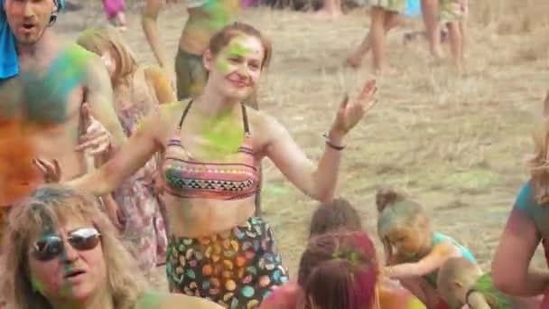 Holi Kleuren Festival — Stockvideo