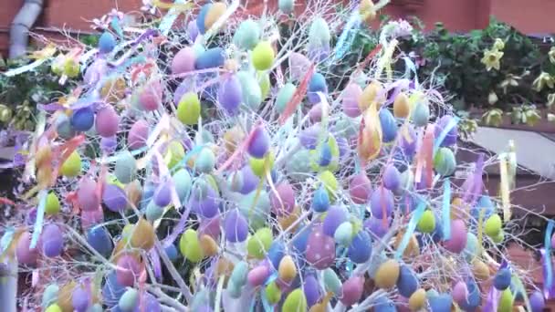 Dekorativní vajíčka pro sváteční dekorace — Stock video