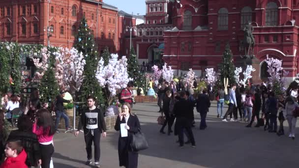 Ходьба людей на Майдані манеж — стокове відео