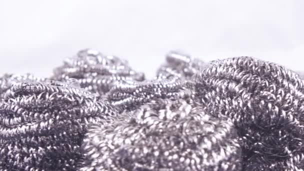 Metal wool from shavings — Stock Video