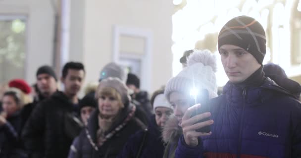 Spectators at the performance Street — Stock Video