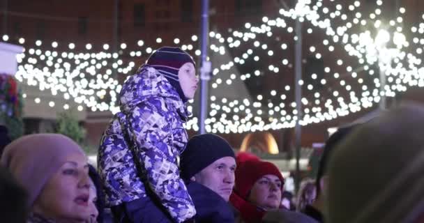 Toeschouwers bij het concert — Stockvideo