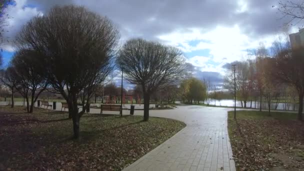 池塘边的小巷 — 图库视频影像