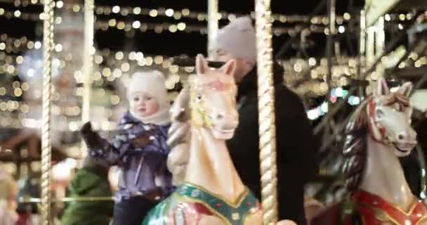Carousel on Red Square in defocus — Stok video