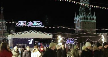 Carousel on Red Square in defocus