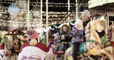 Carousel on Red Square in defocus