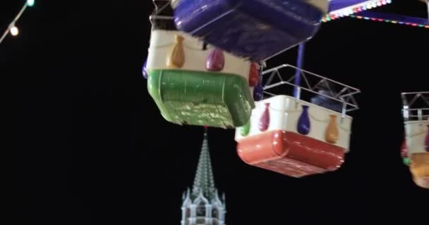 Carousel on Red Square in defocus — Stok video