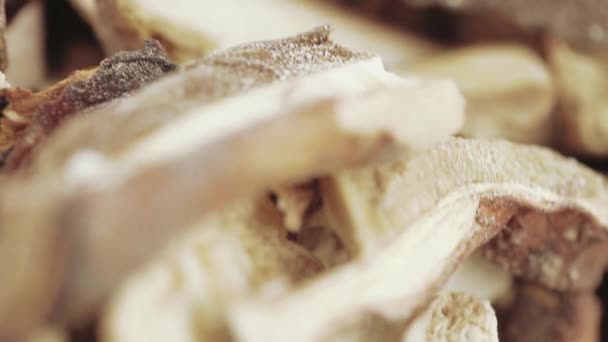 말린된 하얀 버섯 — 비디오