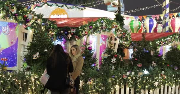 Christmas market on Red Square — ストック動画