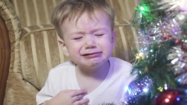 Gråter nära julen — Stockvideo