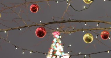 topu bir Noel ağacı üzerinde