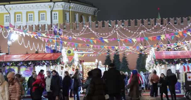 Świąteczny targ na Placu Czerwonym — Wideo stockowe