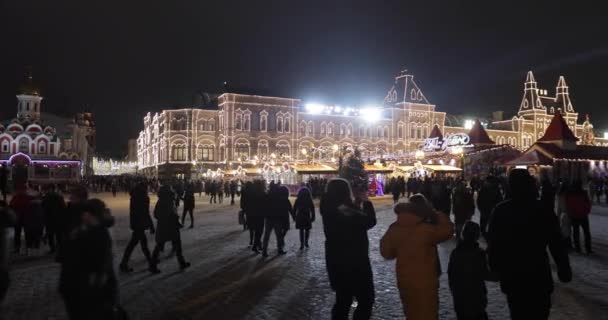 Mercado de Navidad en la Plaza Roja — Vídeos de Stock