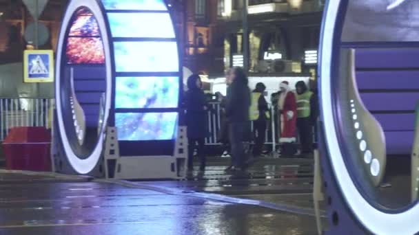 Tijdens de oudejaarsavond op het Rode Plein — Stockvideo