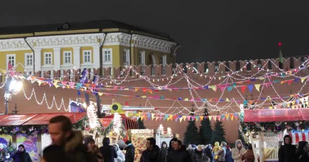 Weihnachtsmarkt auf dem Roten Platz — Stockvideo