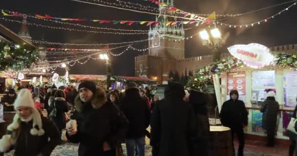 Świąteczny targ na Placu Czerwonym — Wideo stockowe