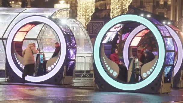 In der Silvesternacht auf dem Roten Platz — Stockvideo