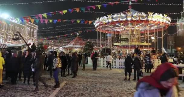 Mercado de Natal na Praça Vermelha — Vídeo de Stock