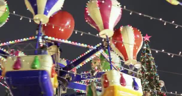 Carousel on Red Square in defocus — Stock Video