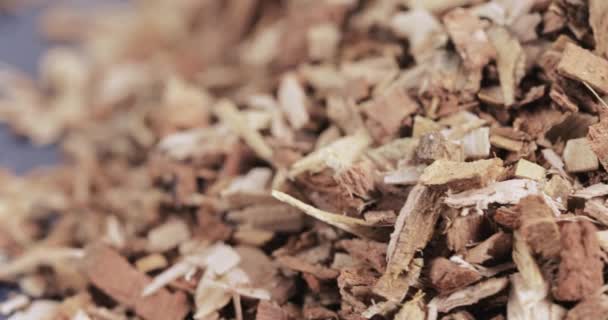 Oak bark loose on table — Stock Video