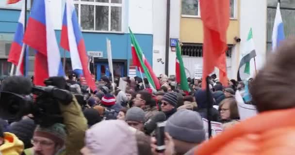 Mars till minne av Nemtsov — Stockvideo