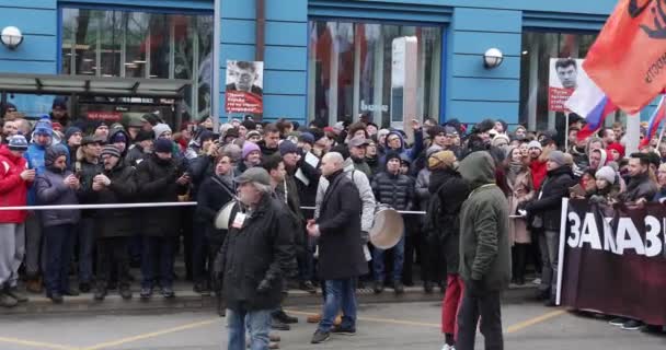 Maret dalam memori Nemtsov — Stok Video