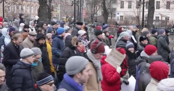 Mars till minne av Nemtsov — Stockvideo