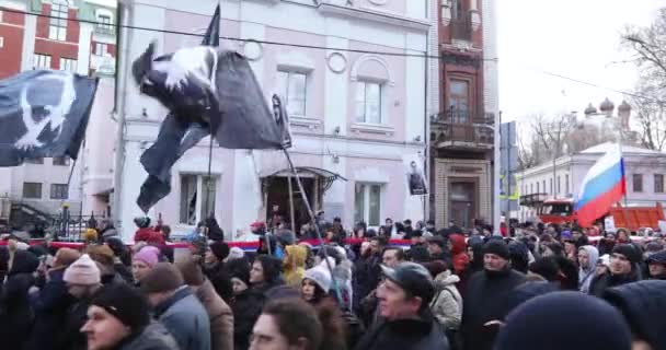 Marsch zum Gedenken an Nemzow — Stockvideo