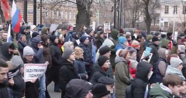 为纪念涅姆佐夫而举行的游行 — 图库视频影像