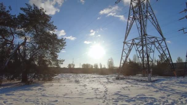 Power lines in the light — Stok video