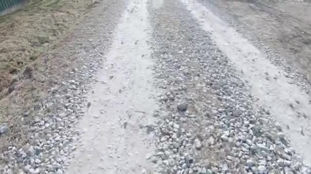 Toprak yol taşlarla güçlendirilmiş. — Stok video