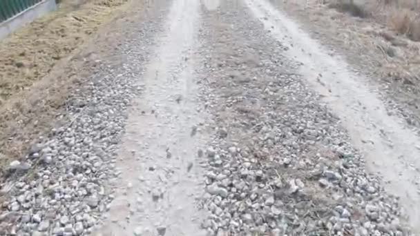 Feldweg mit Steinen befestigt — Stockvideo