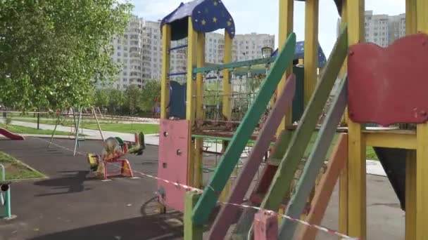 Playground closed with quarantine — Stock Video