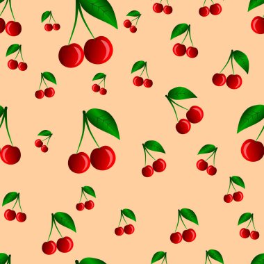 Kirazsız kiraz deseni. vektör illüstrasyonu.