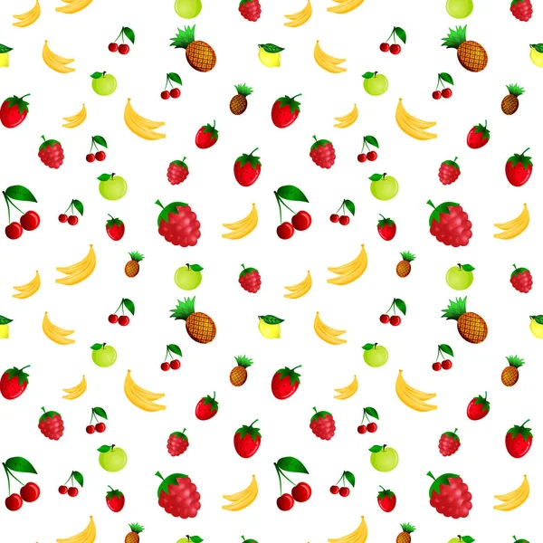 Fruts sem costura padrão. Ilustração vetorial . — Vetor de Stock