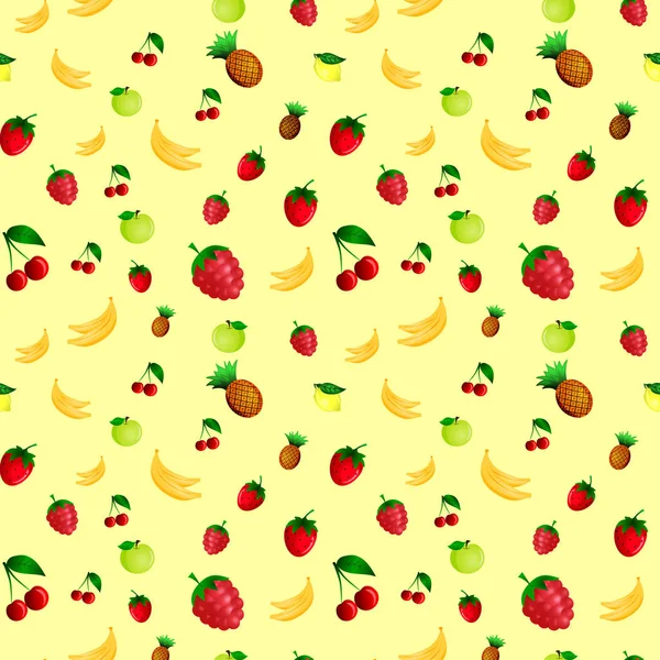 Fruts sem costura padrão. Ilustração vetorial . — Vetor de Stock