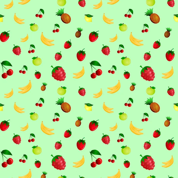 Fruts sem costura padrão. Ilustração vetorial . — Vetor de Stock