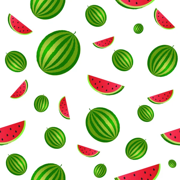 Vattenmeloner sömlöst mönster. Vektorillustration. — Stock vektor