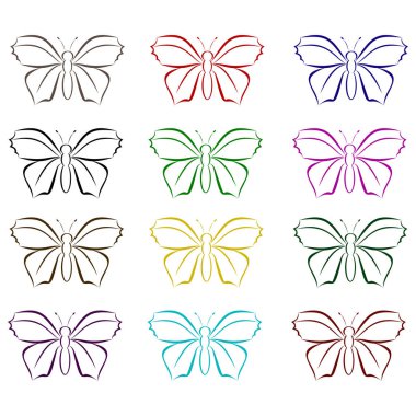 Bir grup vektör kelebek