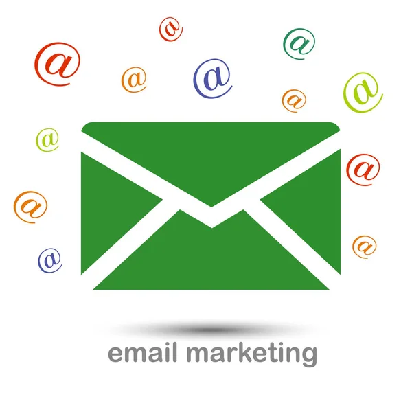 E-mail ikona na białym tle, wektorowe — Wektor stockowy