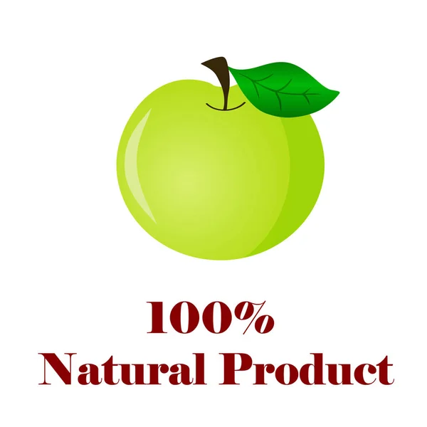 100 percent natural product apple — Stock Vector