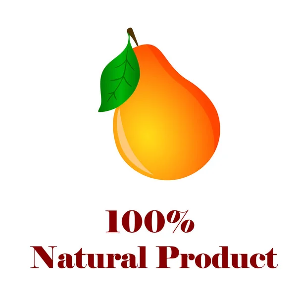 100 percent natural product pear — Stock Vector
