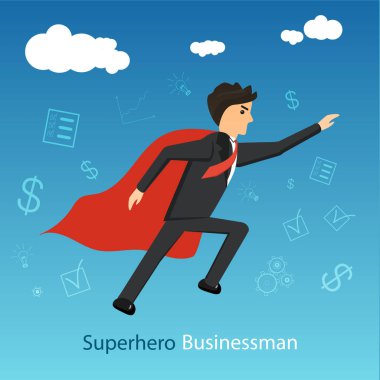 Süper işadamı ileri onun hedeflerine ulaşma uçan