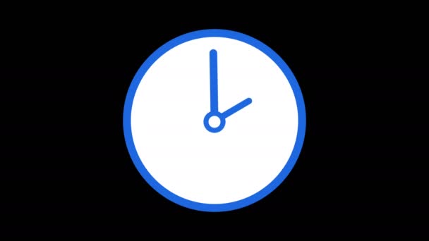 Motion background with spinning clock in 12 hour loop — Stock Video