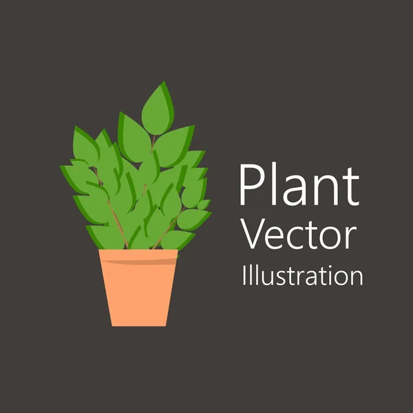 Pot de fleurs avec plante — Image vectorielle
