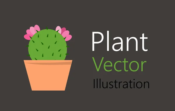 Pot de fleurs avec plante — Image vectorielle